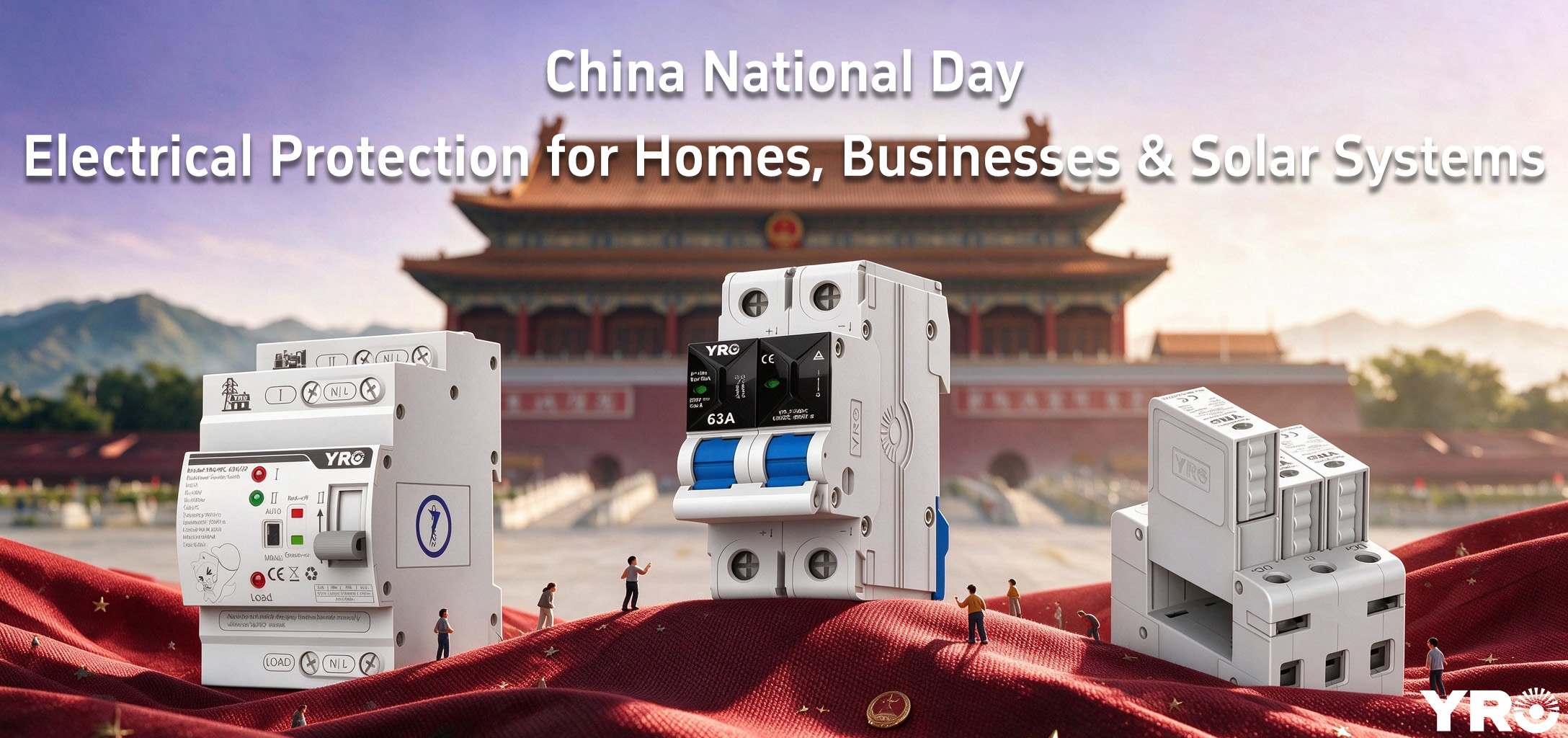 中国建国記念日: 家庭、企業、太陽光発電システムの電気保護