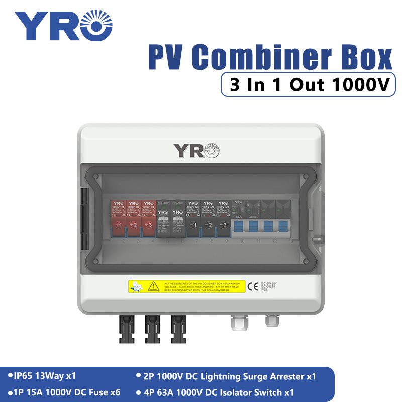 3 で 1 出力 1000V DC ソーラー配電ボックス